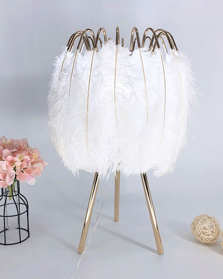 Diff Stylish Tripod Feather Table Lamp-DF8036