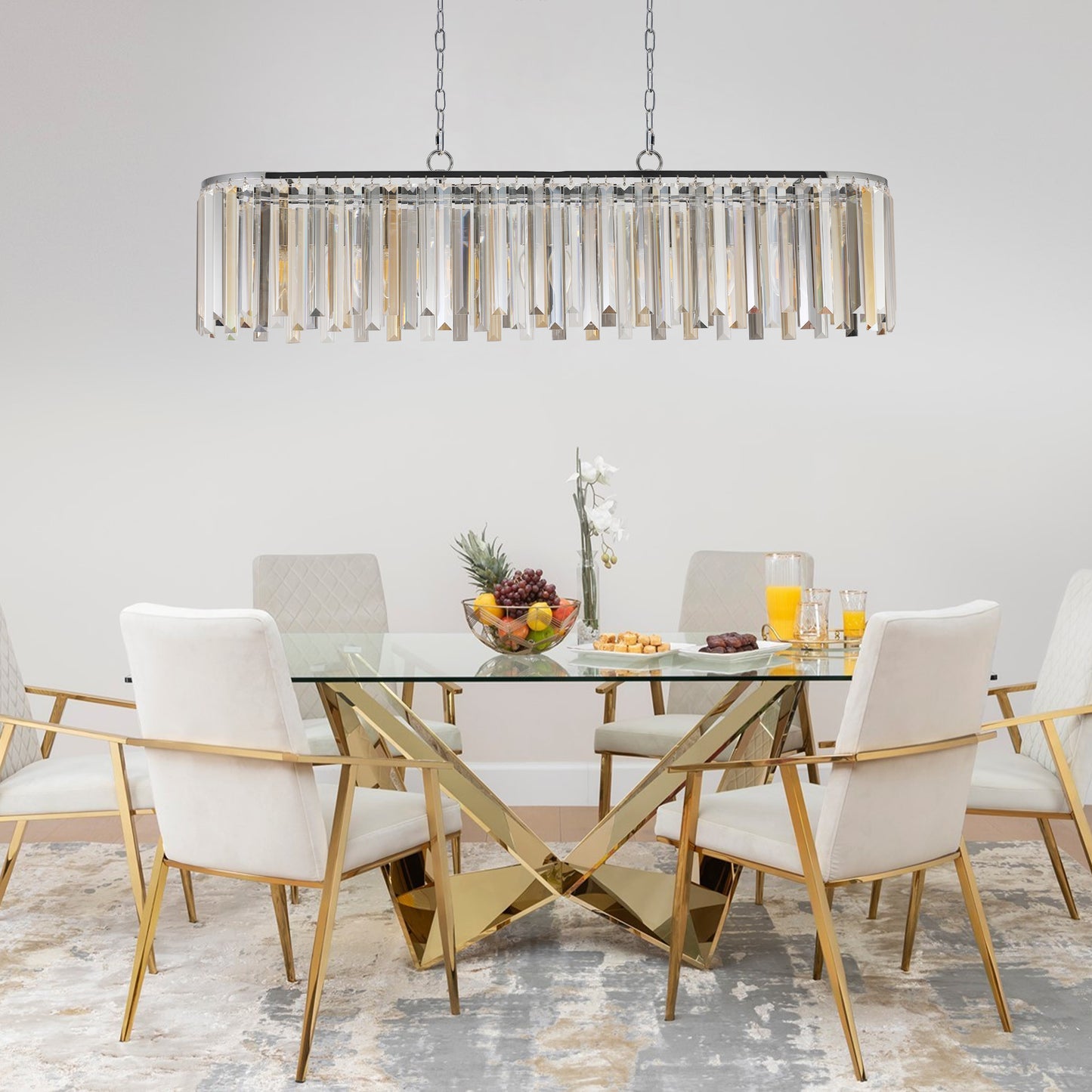 Modern Oval Crystal ceiling chandelier-DG2043