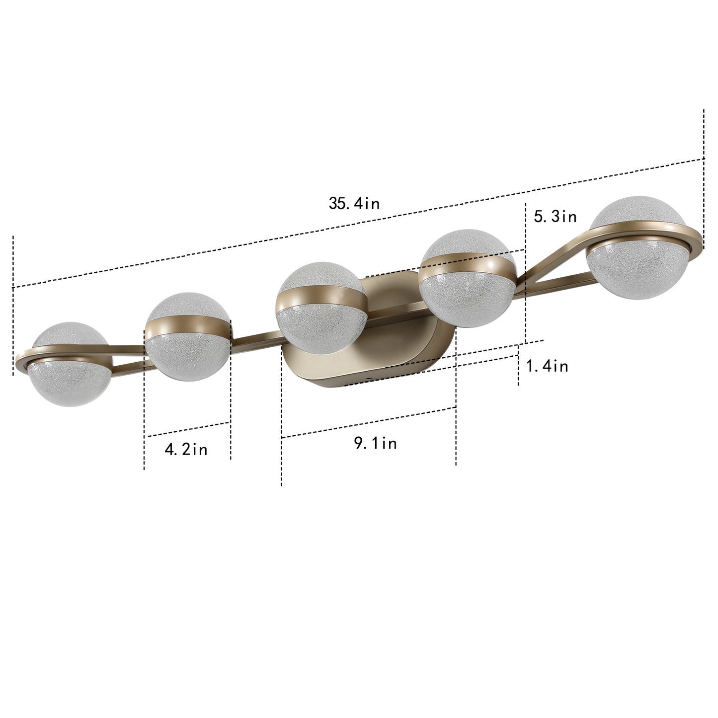 Modern Minimalist LED 5 Bulb Bathroom Vanity Light-DG2039