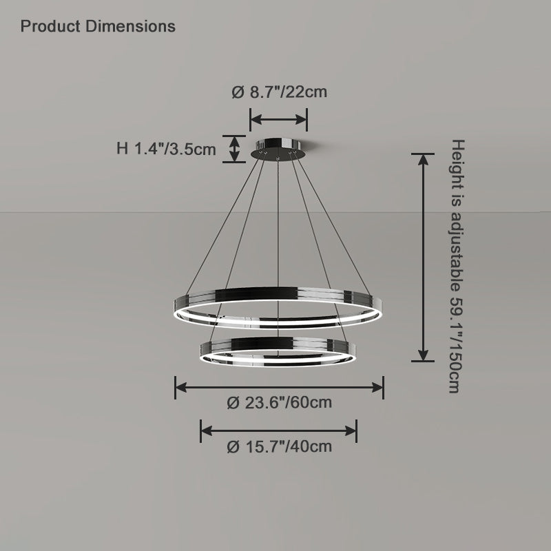 Diff Black Circular Led Chandelier-DF2297