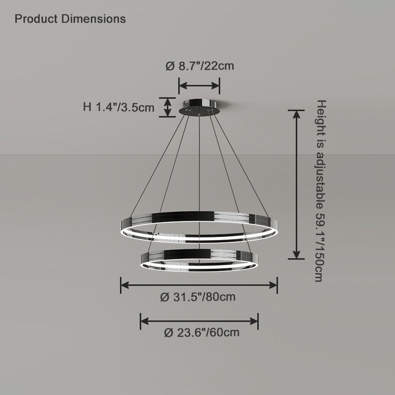 Diff Black Circular Led Chandelier-DF2297