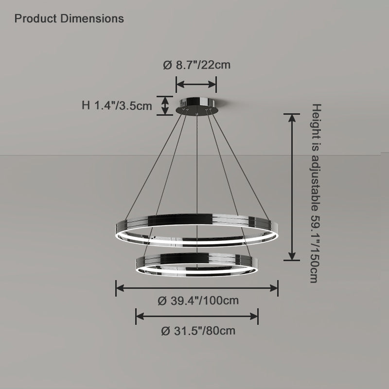 Diff Black Circular Led Chandelier-DF2297