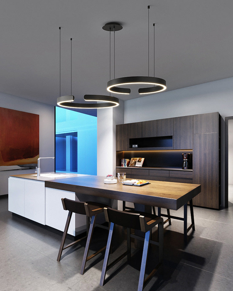 Diff Black/Gold Ring Led Chandelier-DF2009