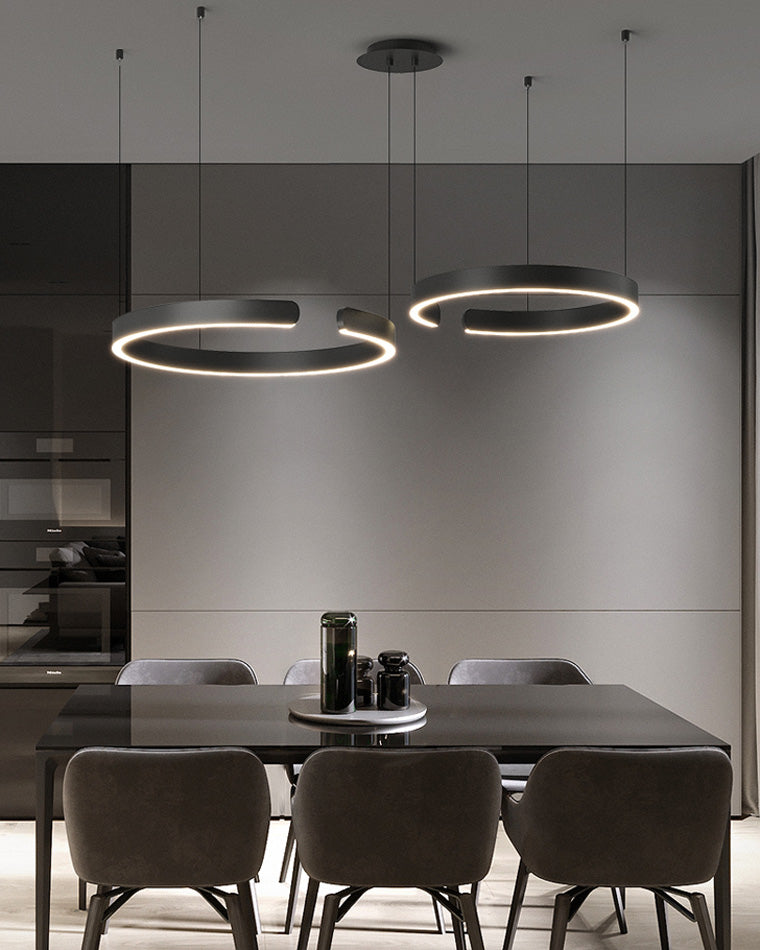 Diff Black/Gold Ring Led Chandelier-DF2009