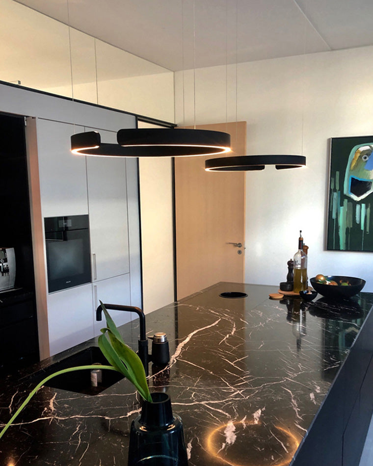 Diff Black/Gold Ring Led Chandelier-DF2009