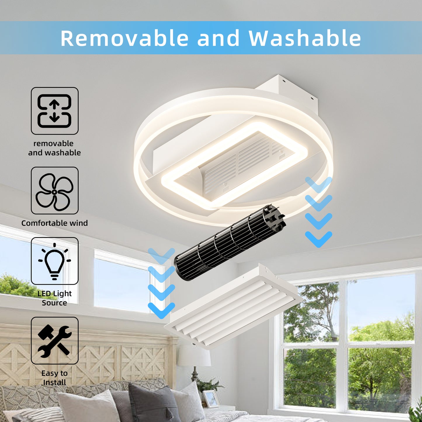 20inch Modern Leafless Ceiling Fan -DG1013
