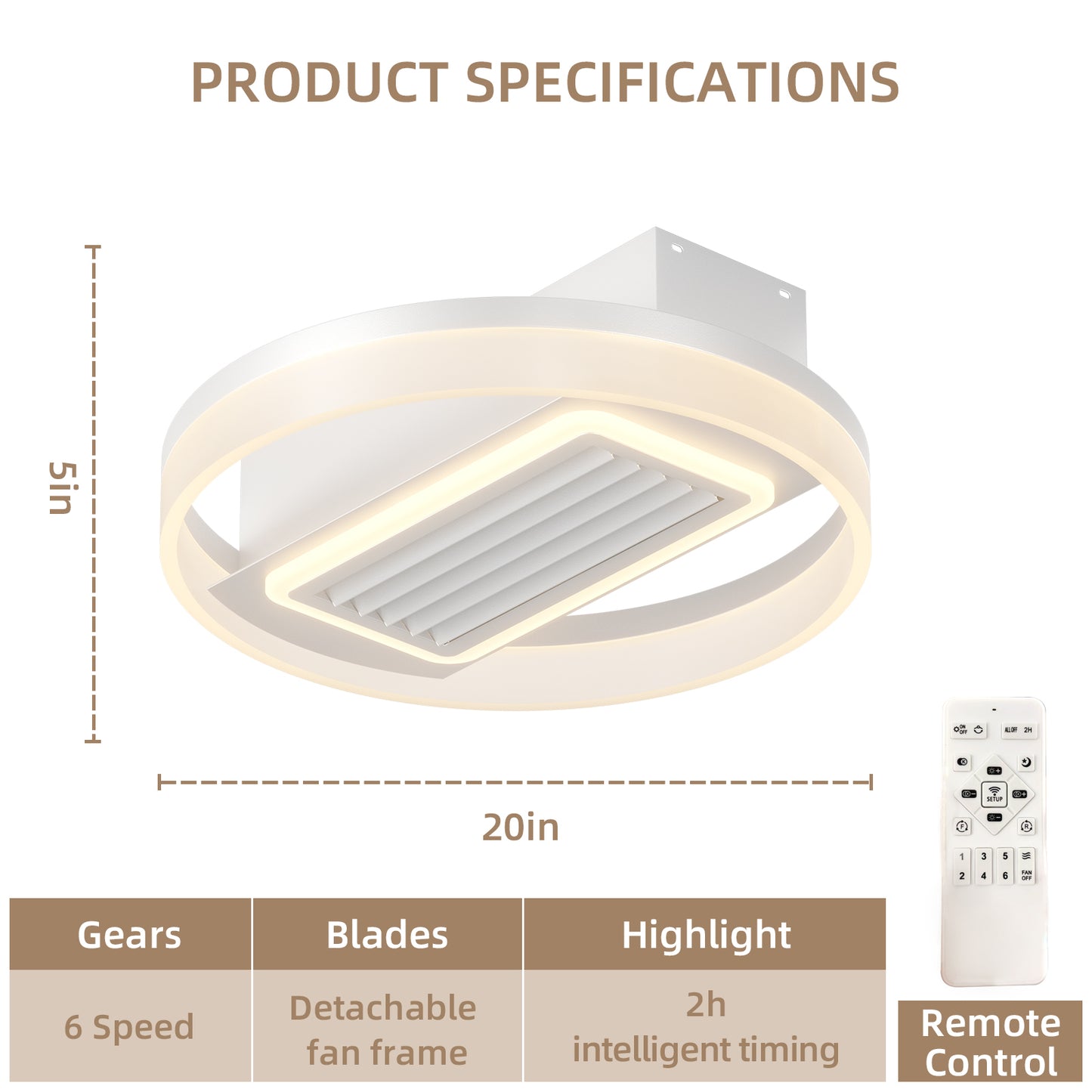 20inch Modern Leafless Ceiling Fan -DG1013