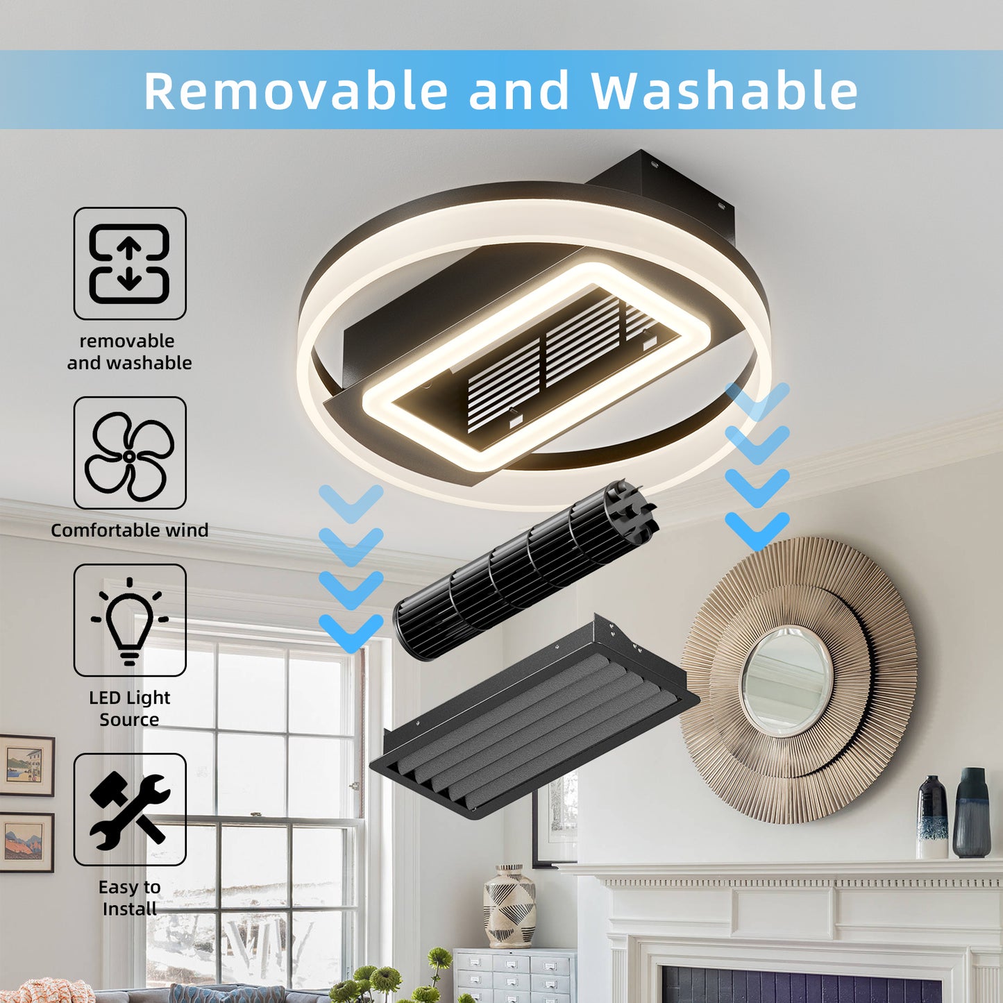 20inch Modern Leafless Ceiling Fan -DG1010