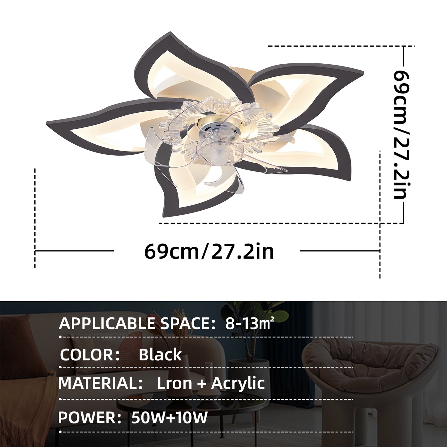 27In Ceiling Fan with Lights -DG1020