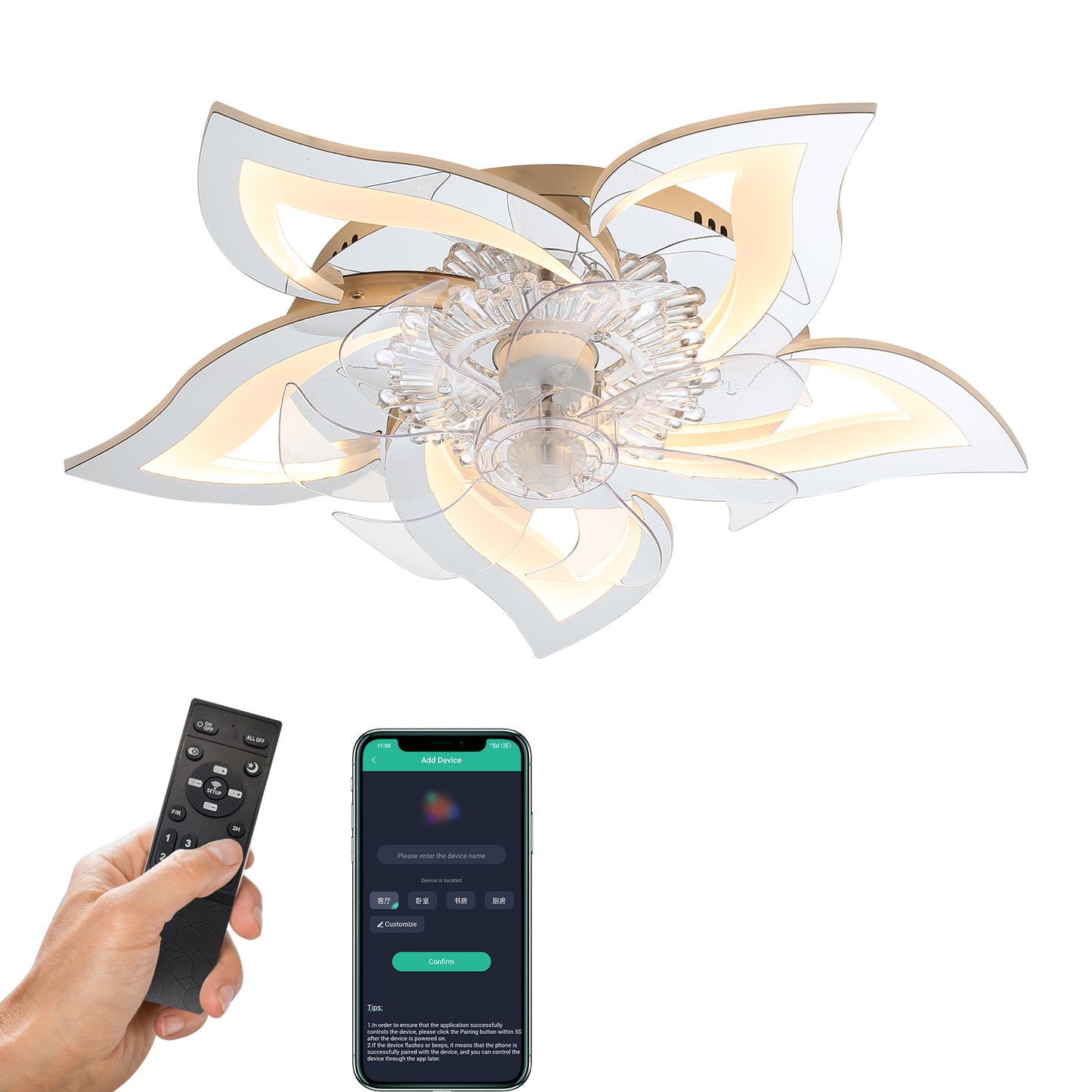 27In Ceiling Fan with Lights -DG1021