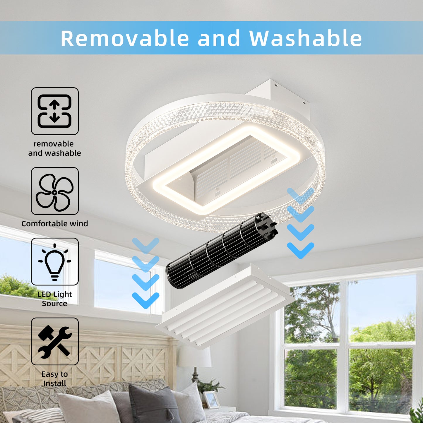20inch Modern Leafless Ceiling Fan -DG1014