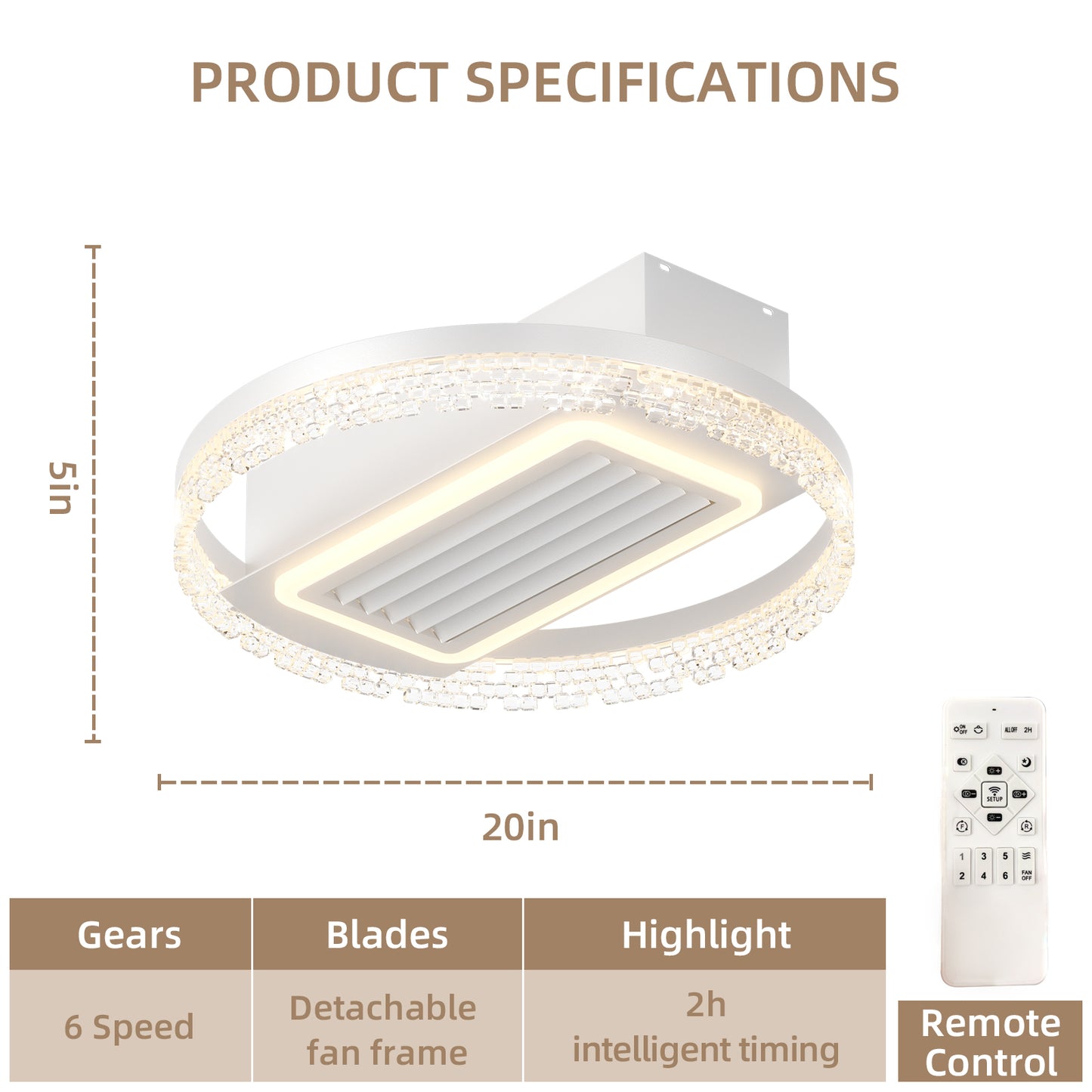 20inch Modern Leafless Ceiling Fan -DG1012