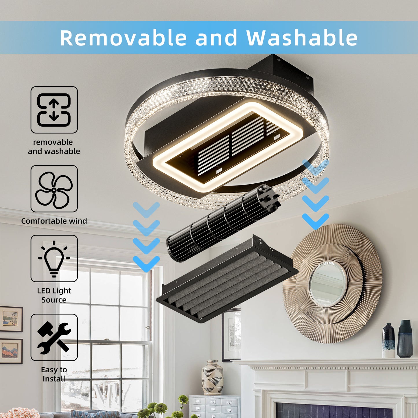 20inch Modern Leafless Ceiling Fan -DG1009