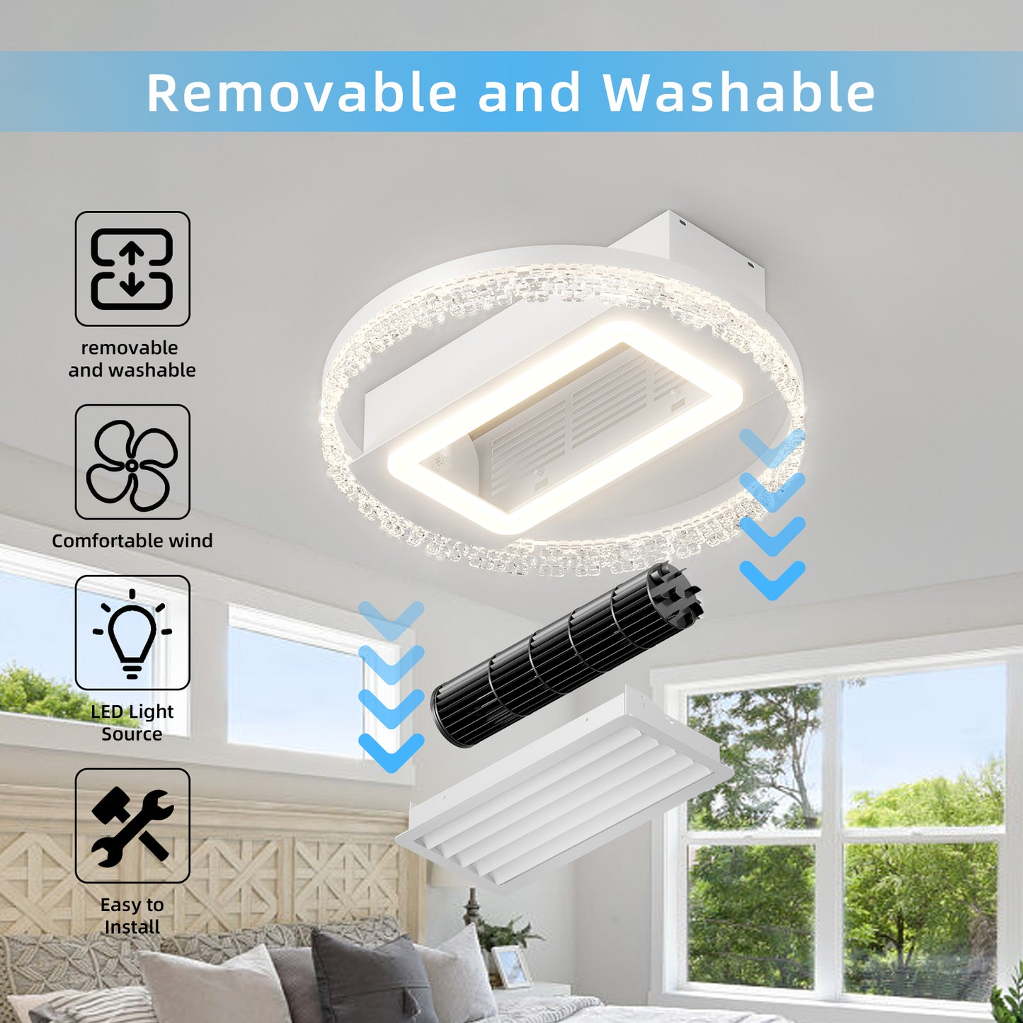 20inch Modern Leafless Ceiling Fan -DG1012