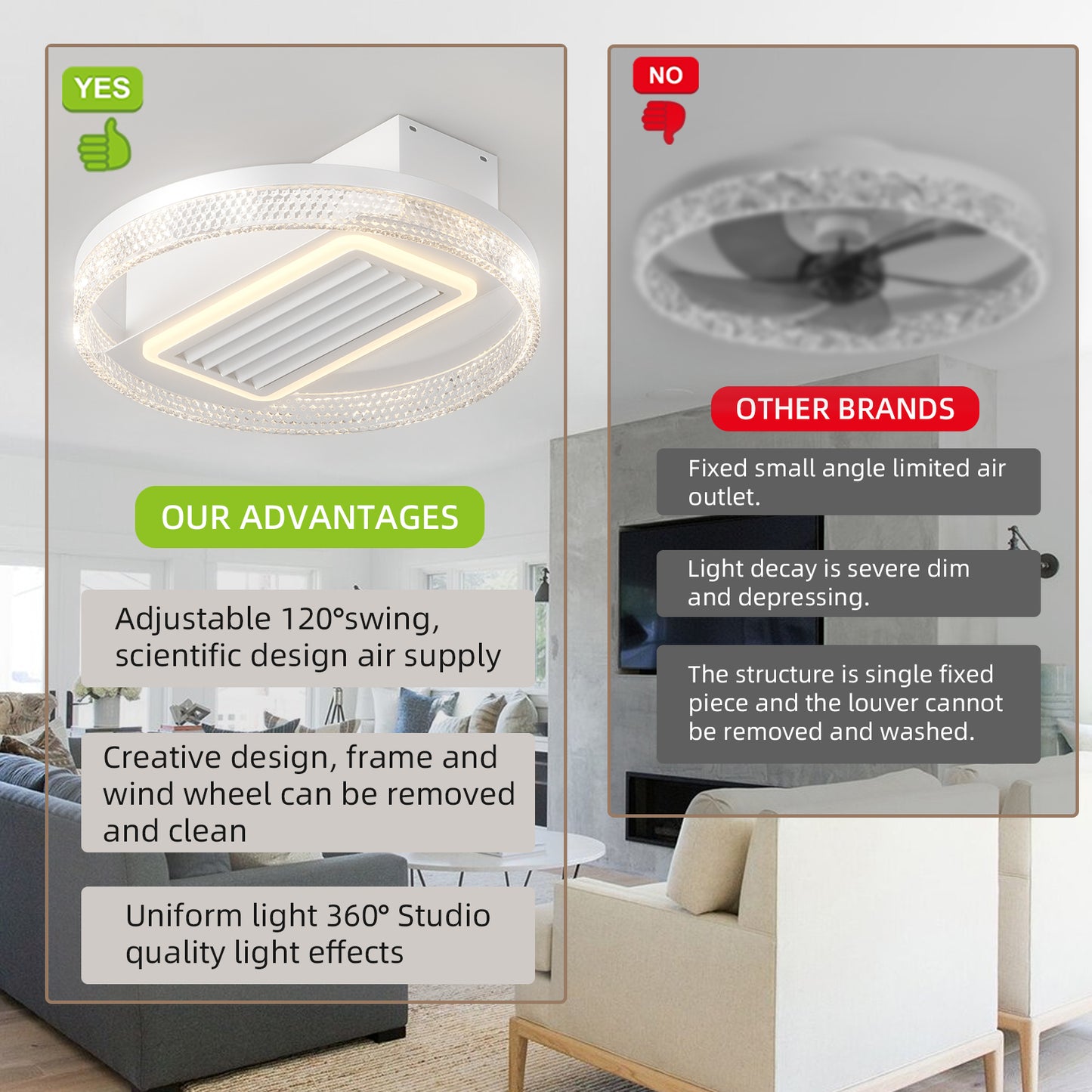 20inch Modern Leafless Ceiling Fan -DG1014