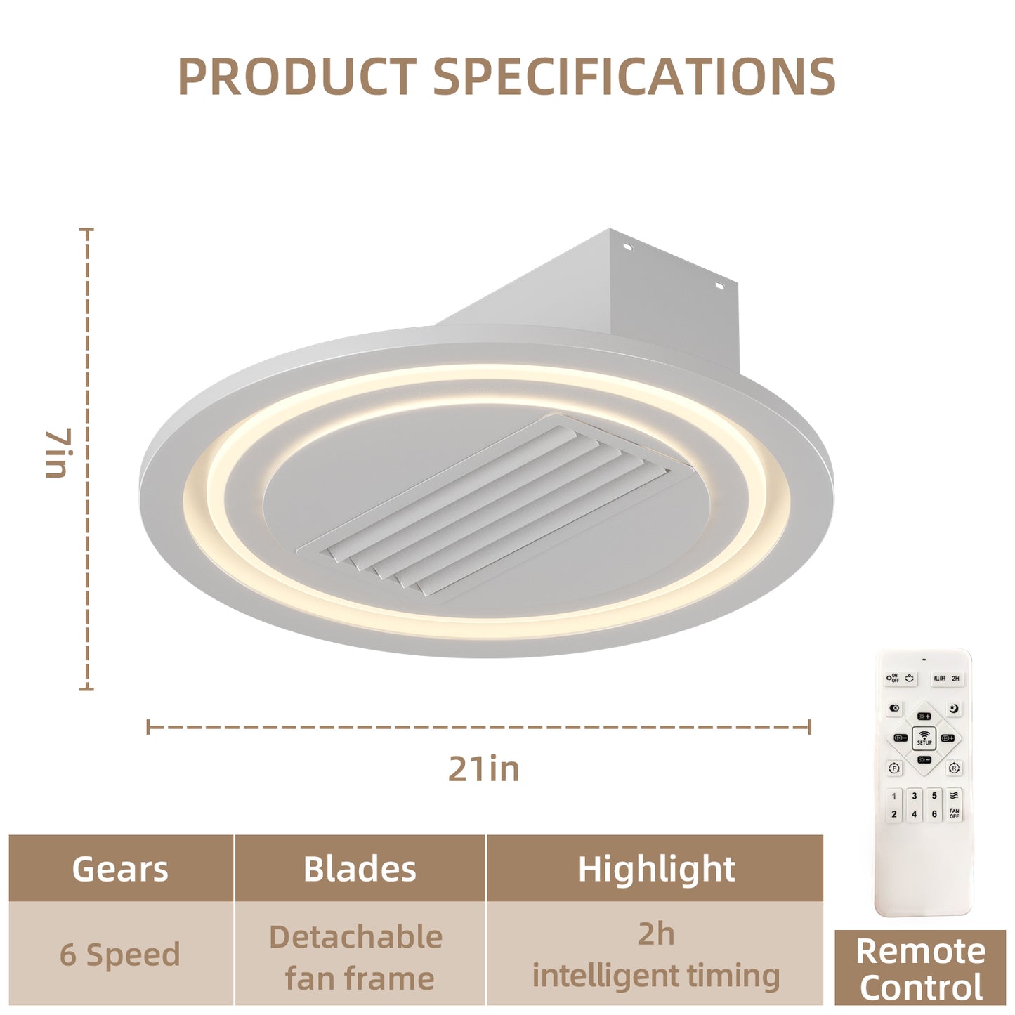 22inch Modern Leafless Ceiling Fan -DG1016
