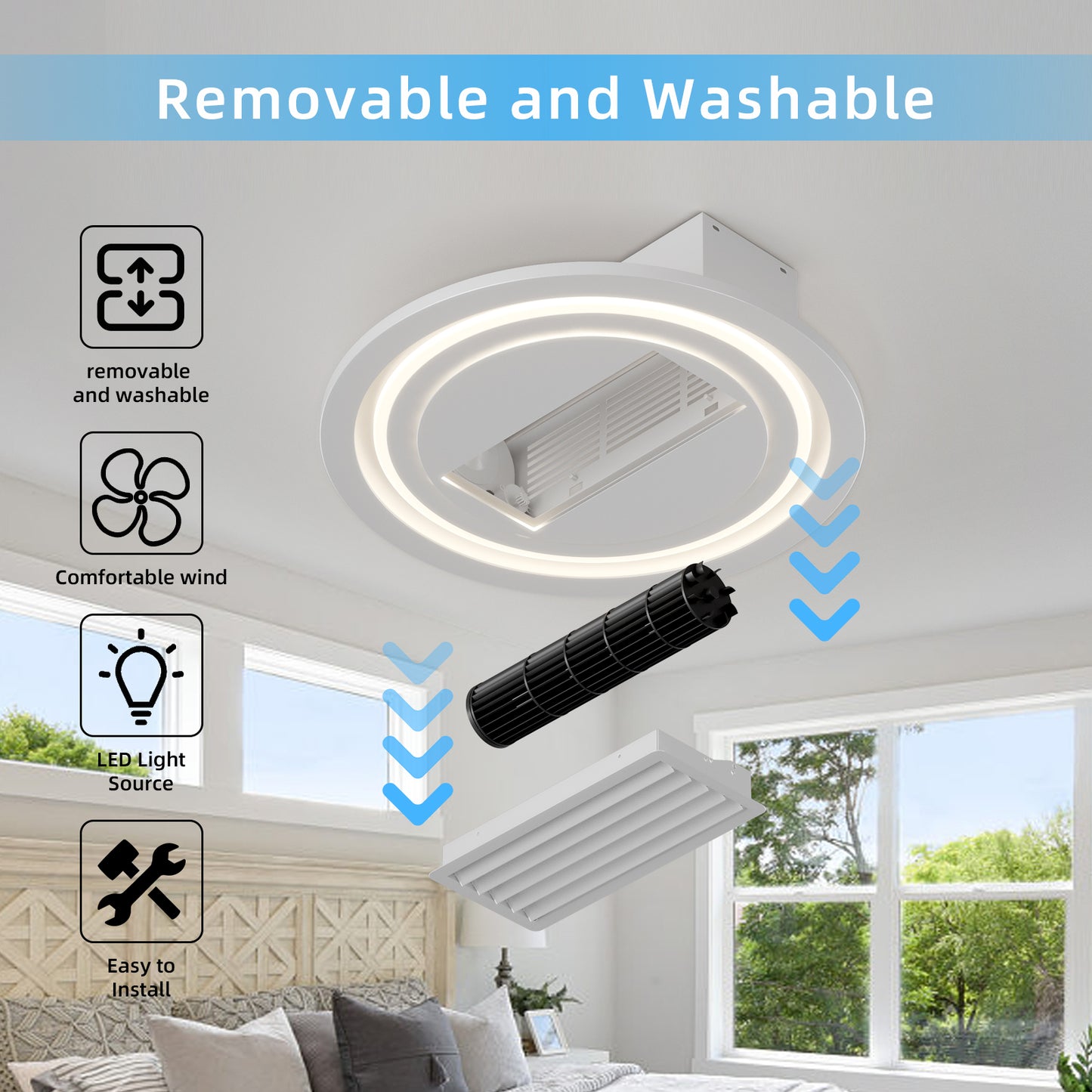22inch Modern Leafless Ceiling Fan -DG1016