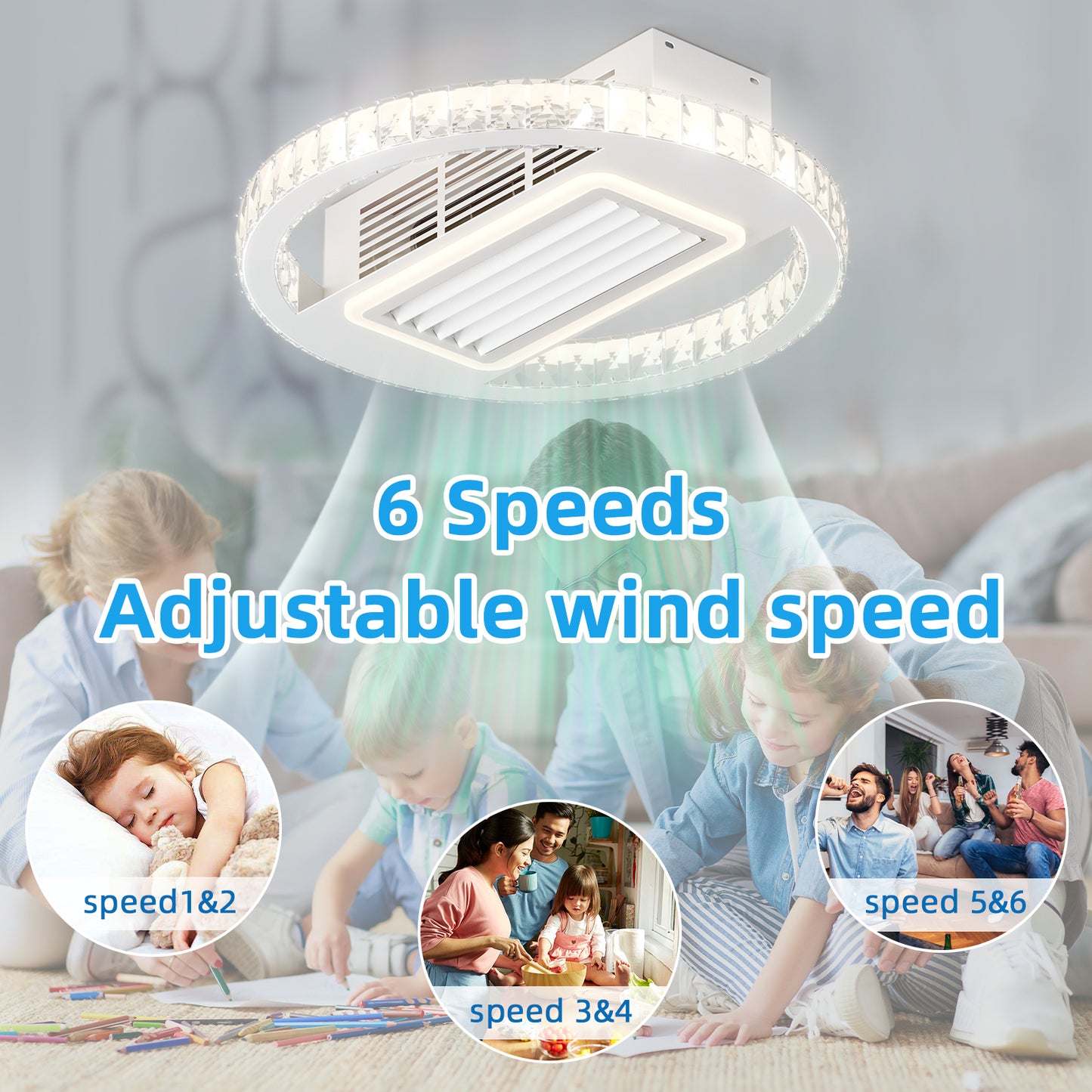 22inch Modern Leafless Ceiling Fan -DG1017