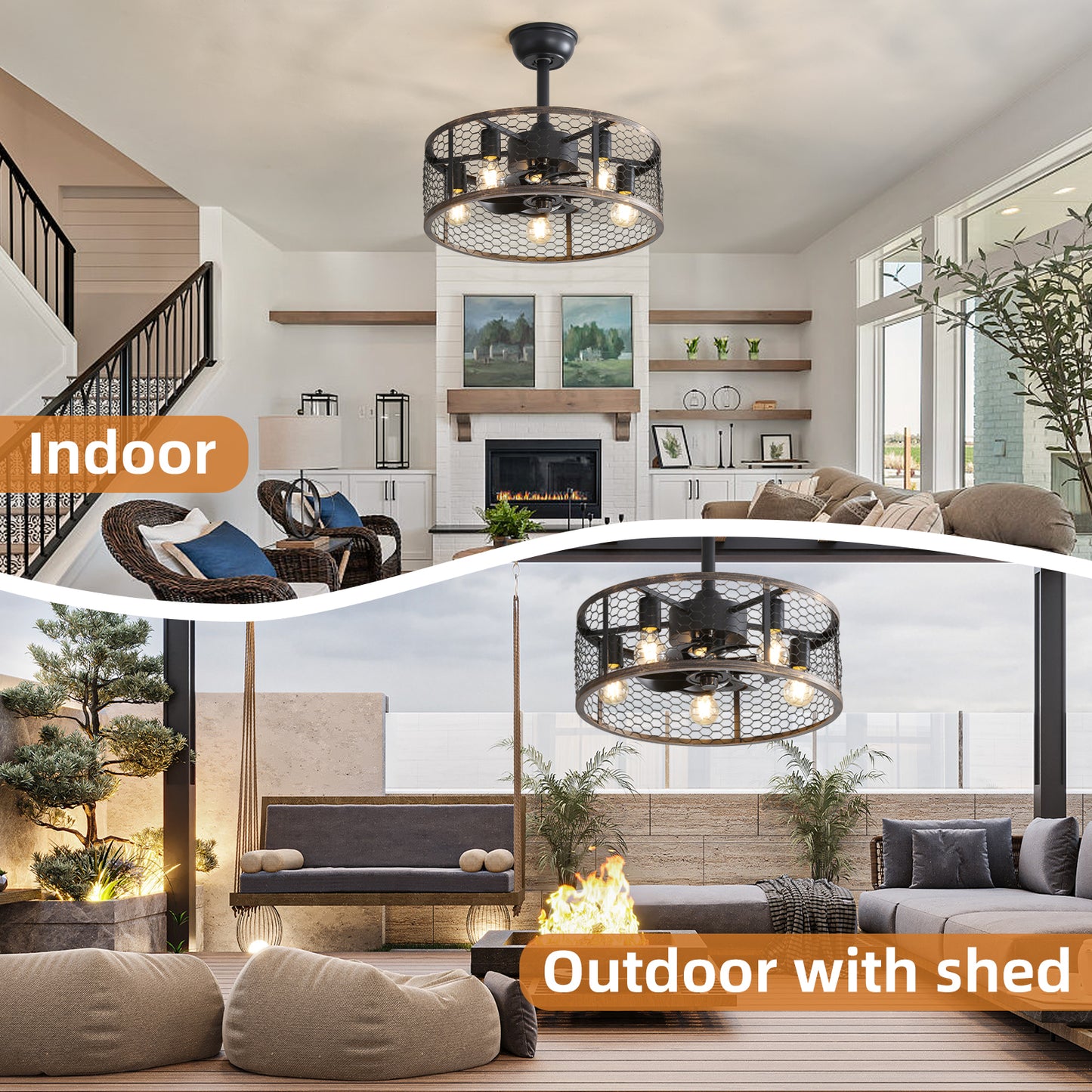 19.7In Classic Ceiling Fan with Light-DG1004
