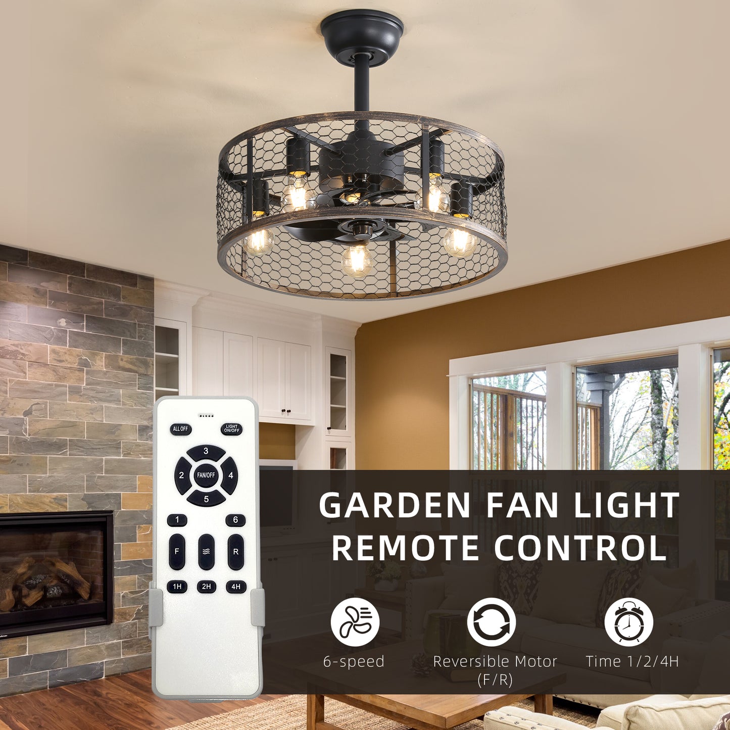 19.7In Classic Ceiling Fan with Light-DG1004
