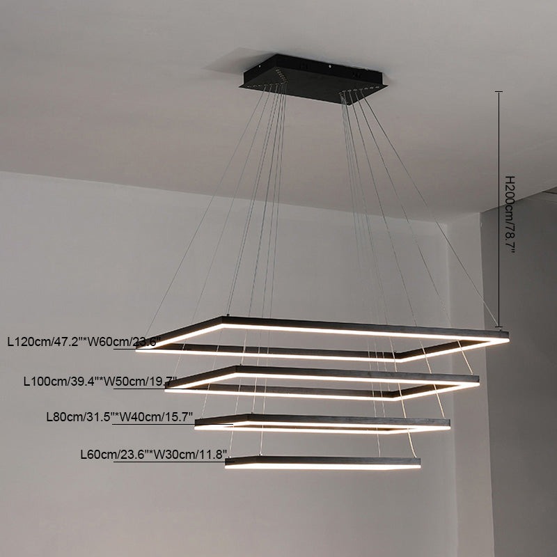 Diff Tiered Rectangular Chandelier-DF2120