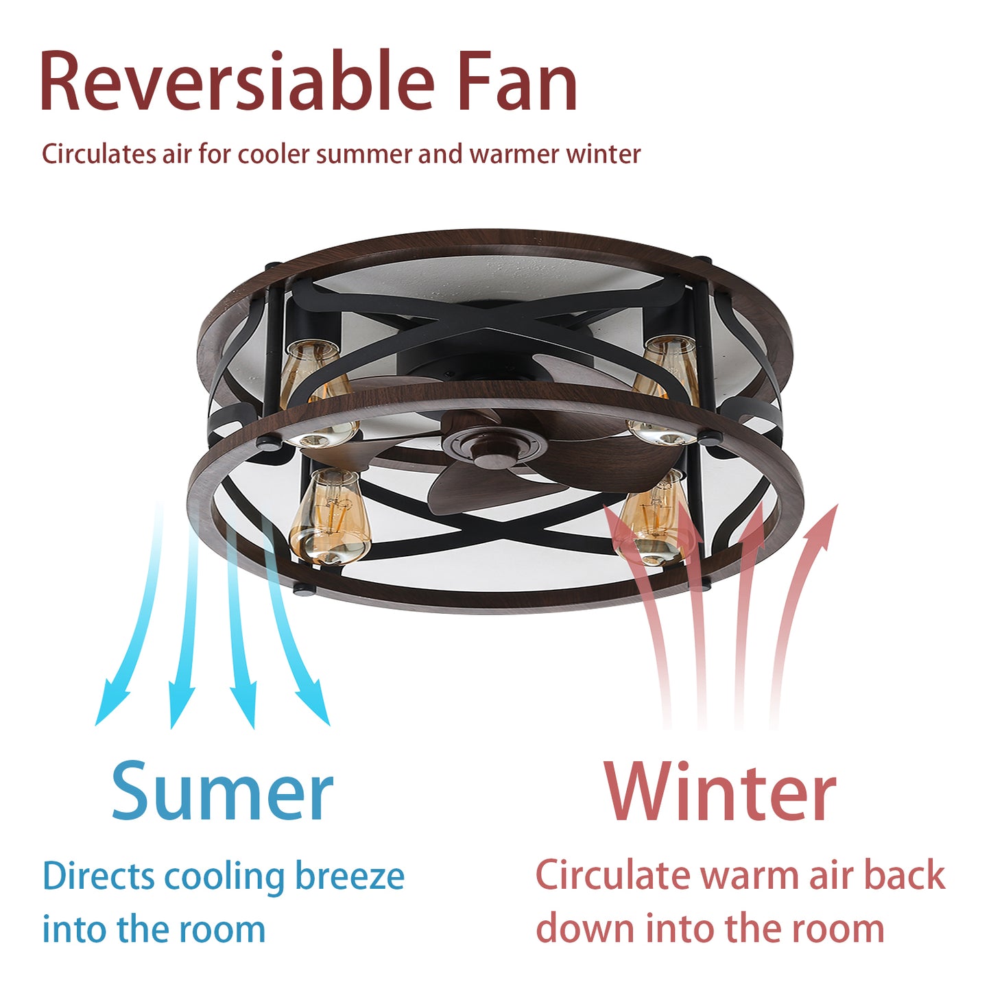 18inch Caged Ceiling Fan with Lights-DG1003
