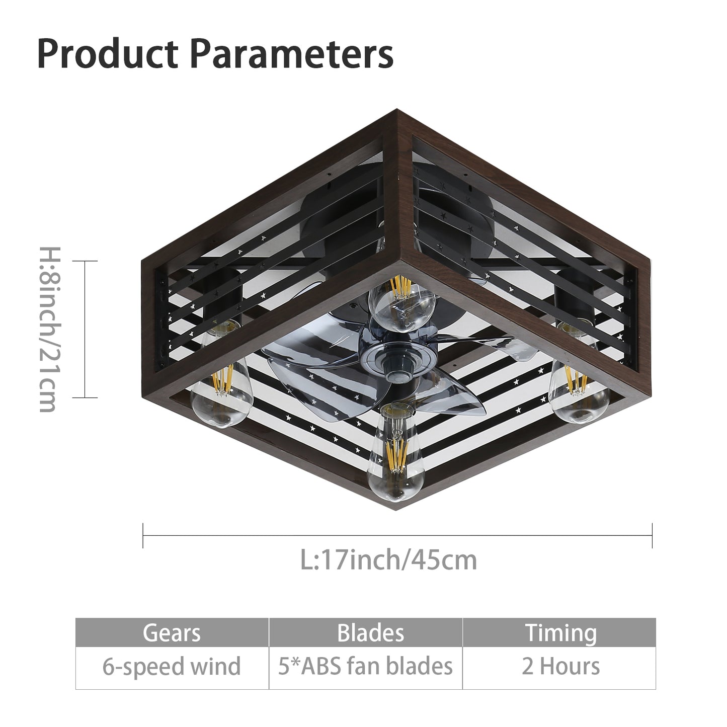 18inch Caged Ceiling Fan with Lights-DG1001