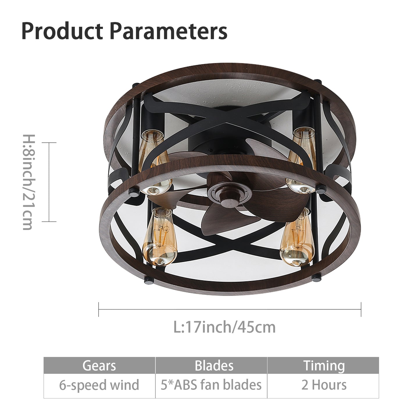 18inch Caged Ceiling Fan with Lights-DG1003