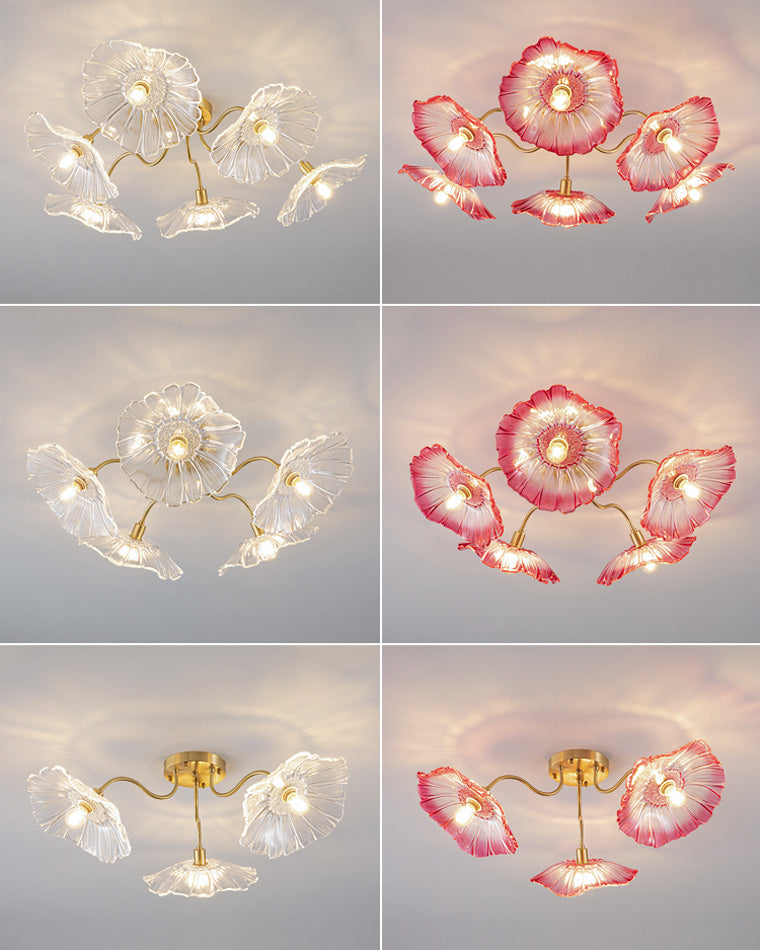 Diff Lotus Leaf Flower Flush Mount Ceiling Light-DF1026