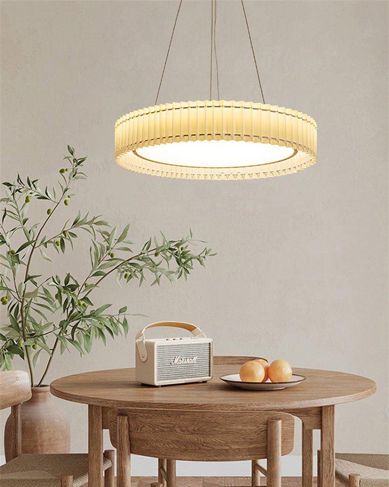 Diff Round Pleated Fabric Pendant Light-DF2050