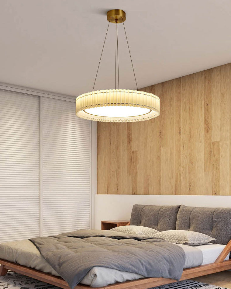 Diff Round Pleated Fabric Pendant Light-DF2050