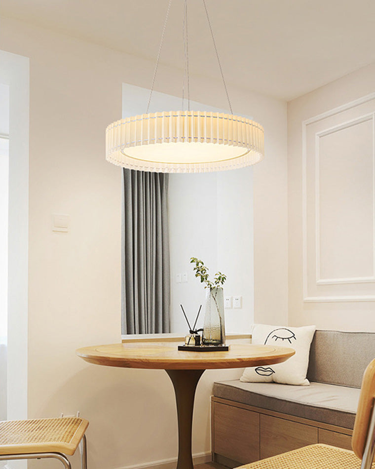 Diff Round Pleated Fabric Pendant Light-DF2050