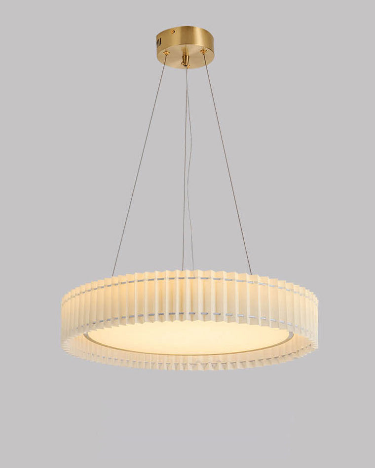Diff Round Pleated Fabric Pendant Light-DF2050