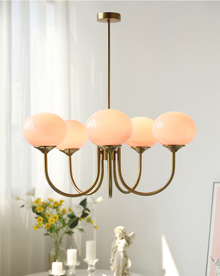 Diff Pink Glass Globe Arm Chandelier-DF2052