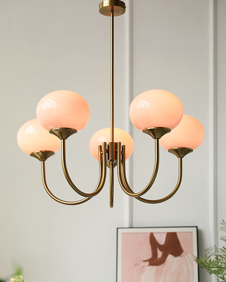 Diff Pink Glass Globe Arm Chandelier-DF2052