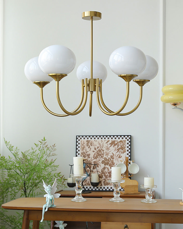 Diff Pink Glass Globe Arm Chandelier-DF2052