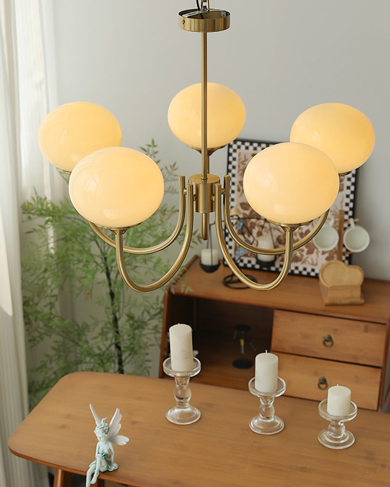 Diff Pink Glass Globe Arm Chandelier-DF2052