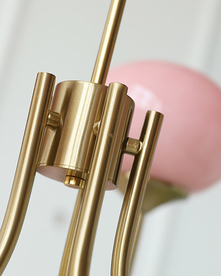 Diff Pink Glass Globe Arm Chandelier-DF2052