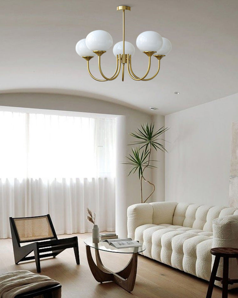 Diff Pink Glass Globe Arm Chandelier-DF2052