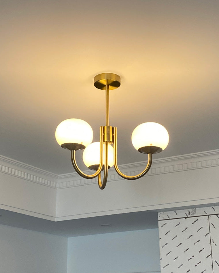 Diff Pink Glass Globe Arm Chandelier-DF2052