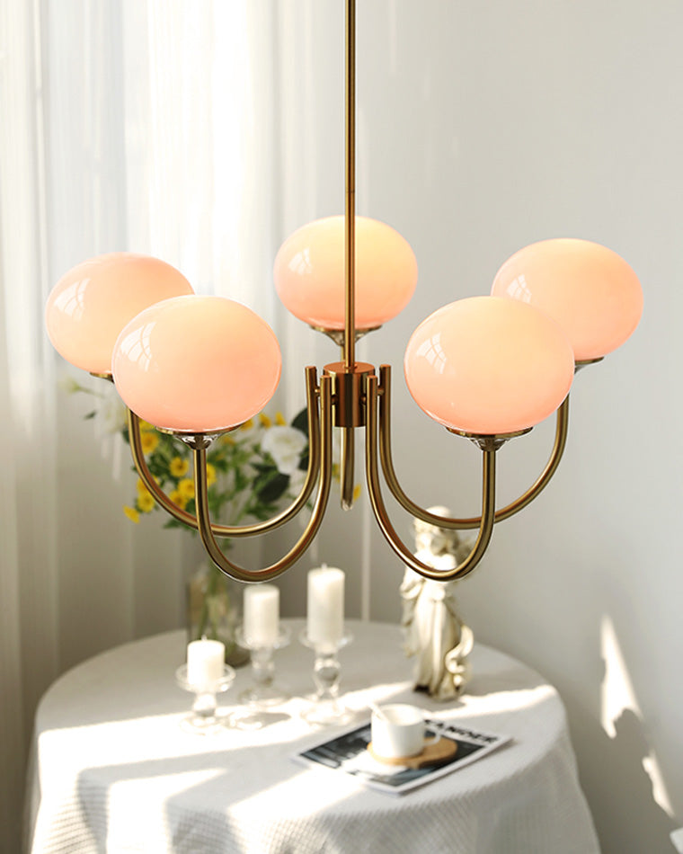 Diff Pink Glass Globe Arm Chandelier-DF2052