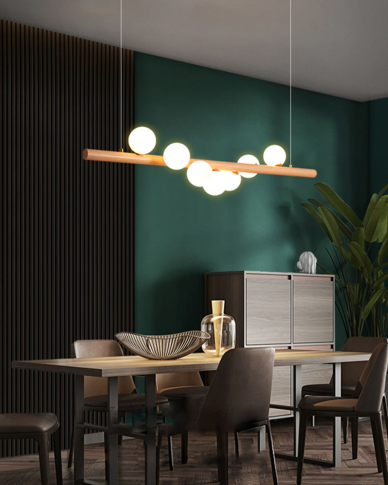 Diff Wood Linear Globe Pendant Chandelier-DF2055