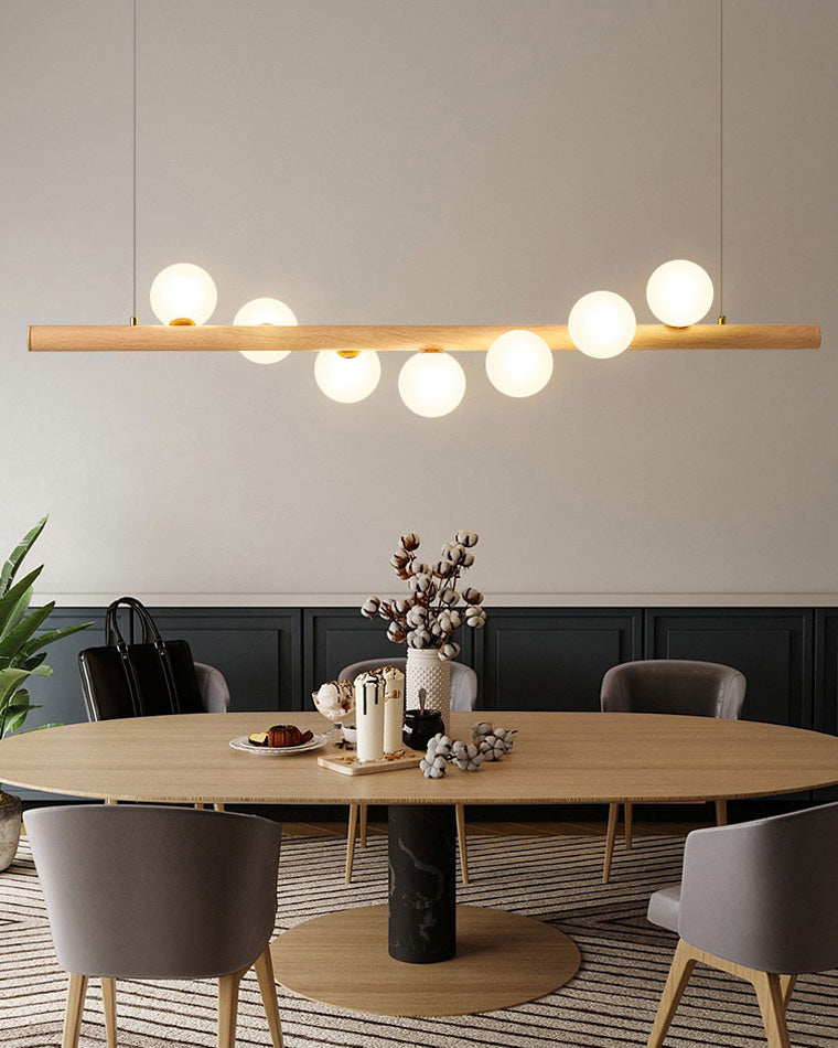 Diff Wood Linear Globe Pendant Chandelier-DF2055