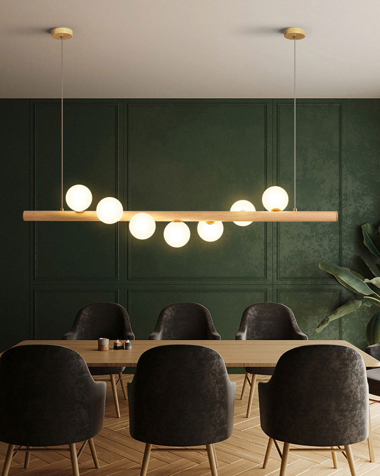 Diff Wood Linear Globe Pendant Chandelier-DF2055