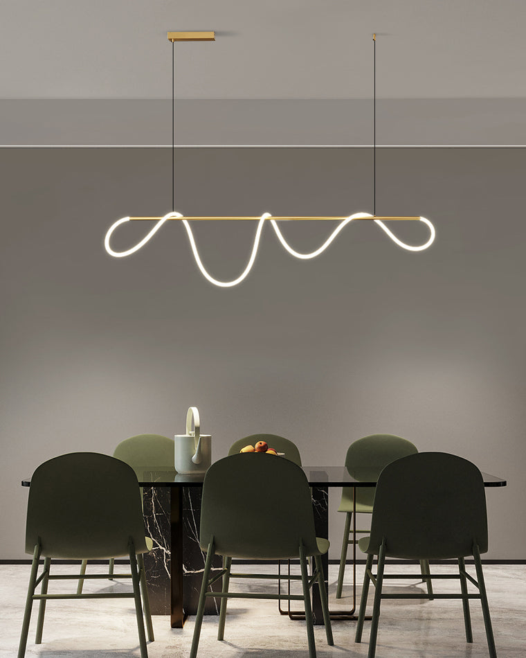 Diff Hose LED Linear/Circular Brass Chandelier-DF2059