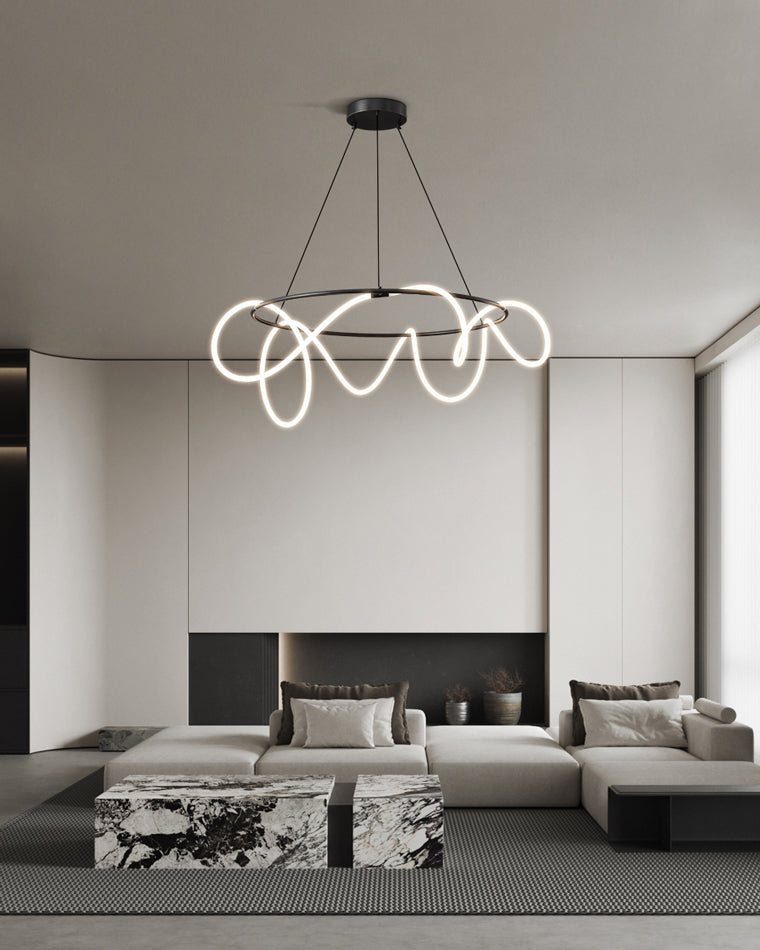 Diff Hose LED Linear/Circular Brass Chandelier-DF2059