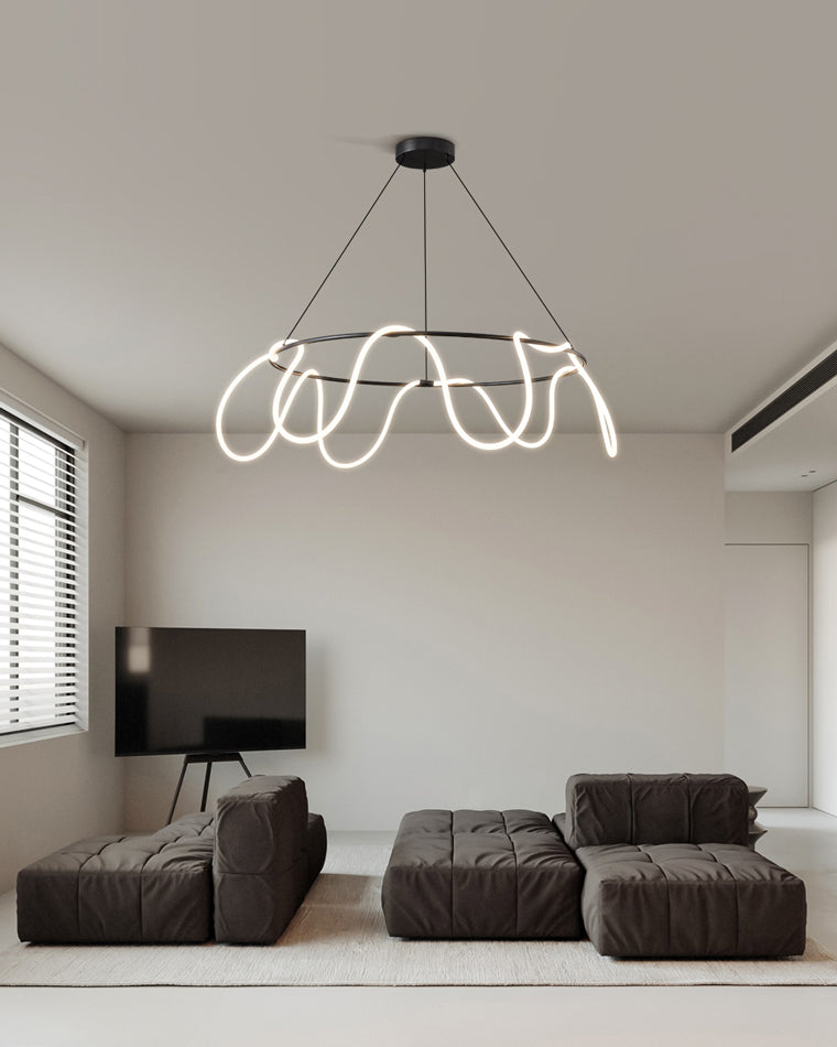 Diff Hose LED Linear/Circular Brass Chandelier-DF2059