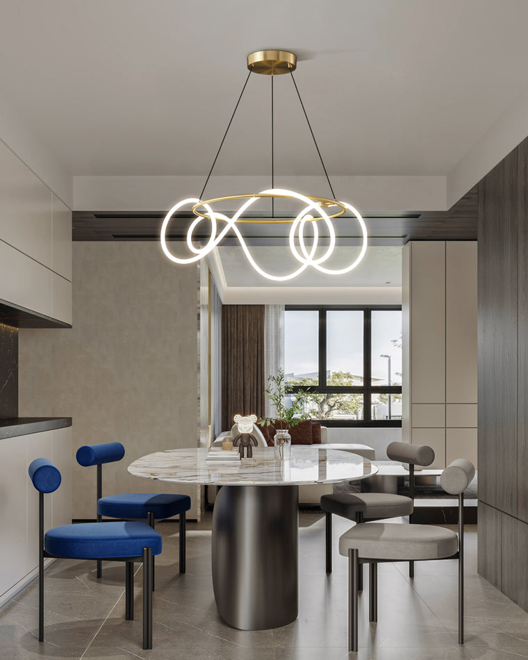 Diff Hose LED Linear/Circular Brass Chandelier-DF2059