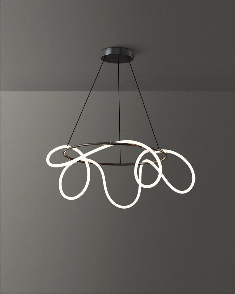 Diff Hose LED Linear/Circular Brass Chandelier-DF2059