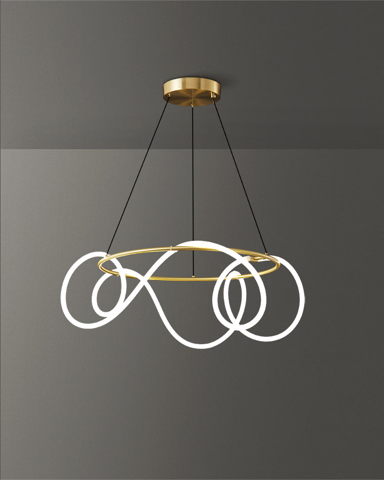 Diff Hose LED Linear/Circular Brass Chandelier-DF2059